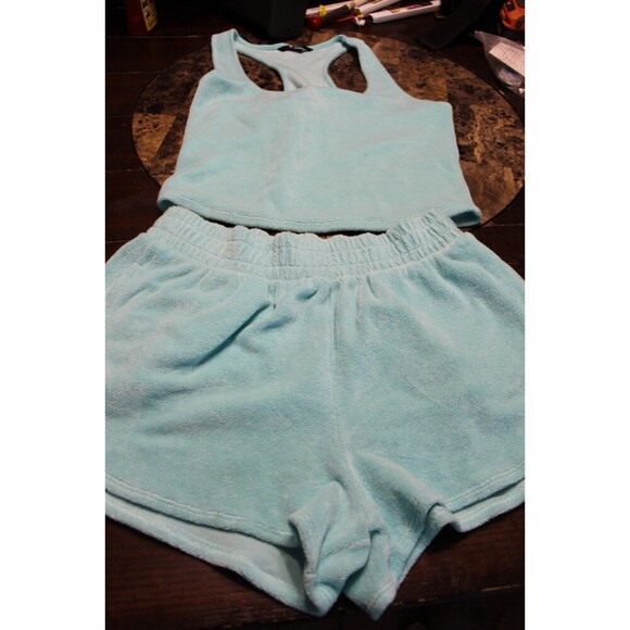 Victoria's Secret Other - Victoria's Secret On Point Blue Terrycloth 2 Piece Short Outfit Women's Small